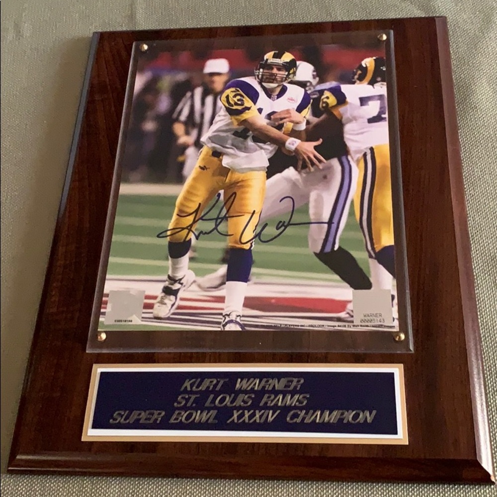 Beckett authentication NFL Kurt Warner 8x10 card